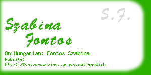 szabina fontos business card